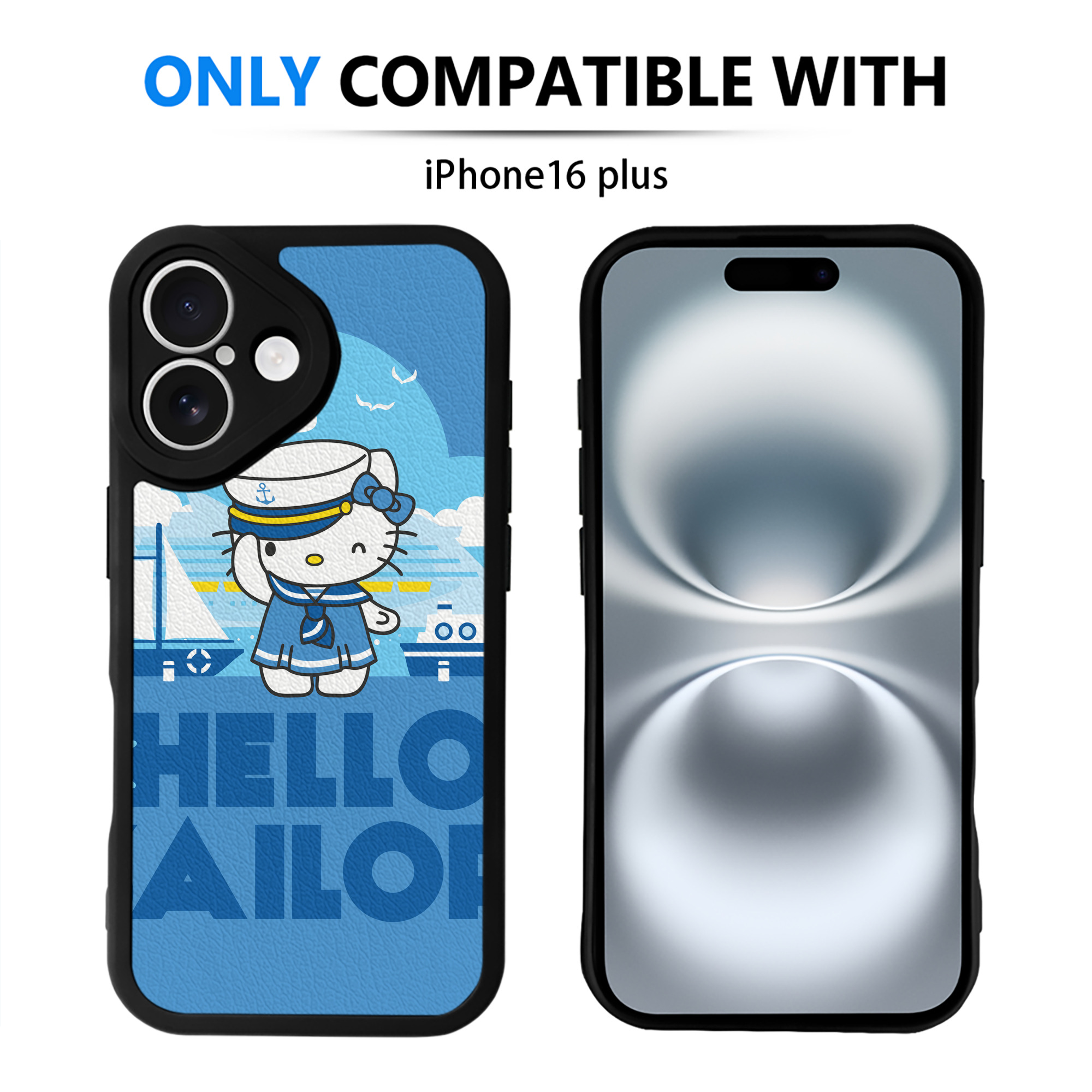 （画像用） Hello Kitty ハローキティ 【iPhone 16シリーズ対応】シリコンスマホケース（レザー調） 材質：シリコン